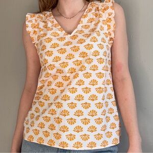 J.Crew Shell Patterned Sleeveless Blouse.